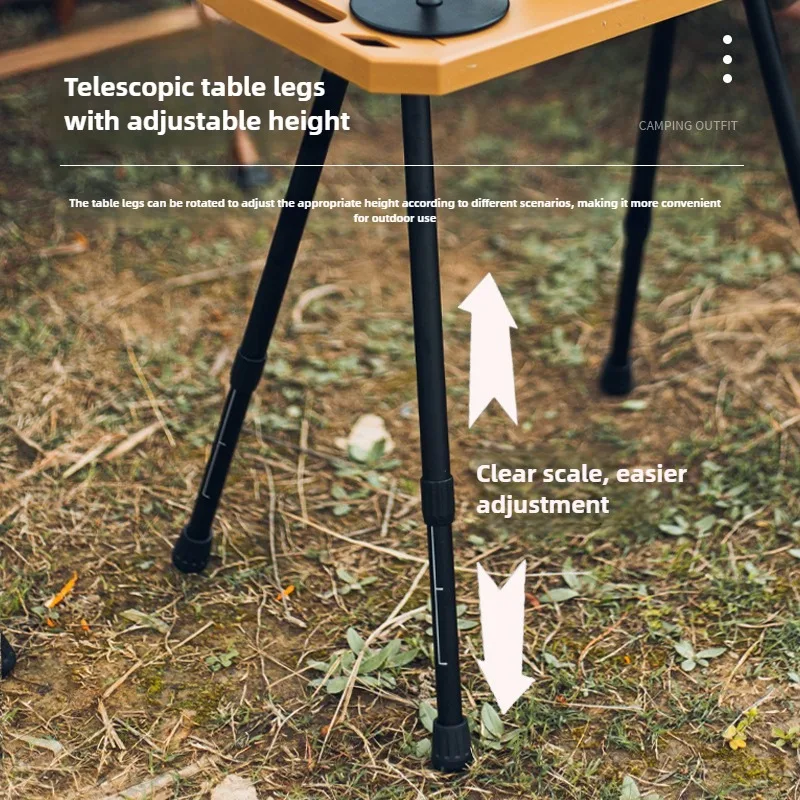 طاولة تخييم قابلة للطي بارتفاع قابل للتعديل، خفيفة الوزن للغاية وسهلة الحمل، مكتب تكتيكي مع أرجل من سبائك الألومنيوم وسطح بلاستيك ABS #4