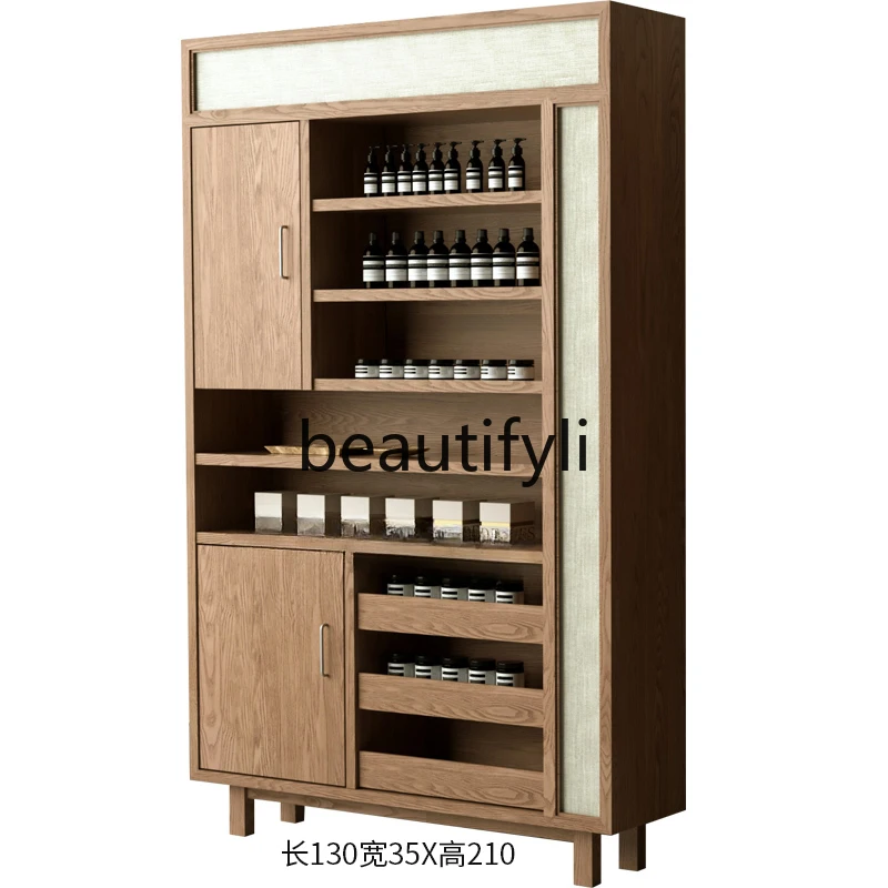 Medieval display cabinet Multi-layer cosmetics essential oil product display Floor to wall vertical cabinet