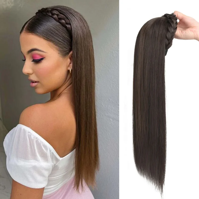 Parrucca antica cinese donna parrucche Hanfu copricapo fotografia accessori per la danza parrucche nere per le donne panino per capelli integrato High tem