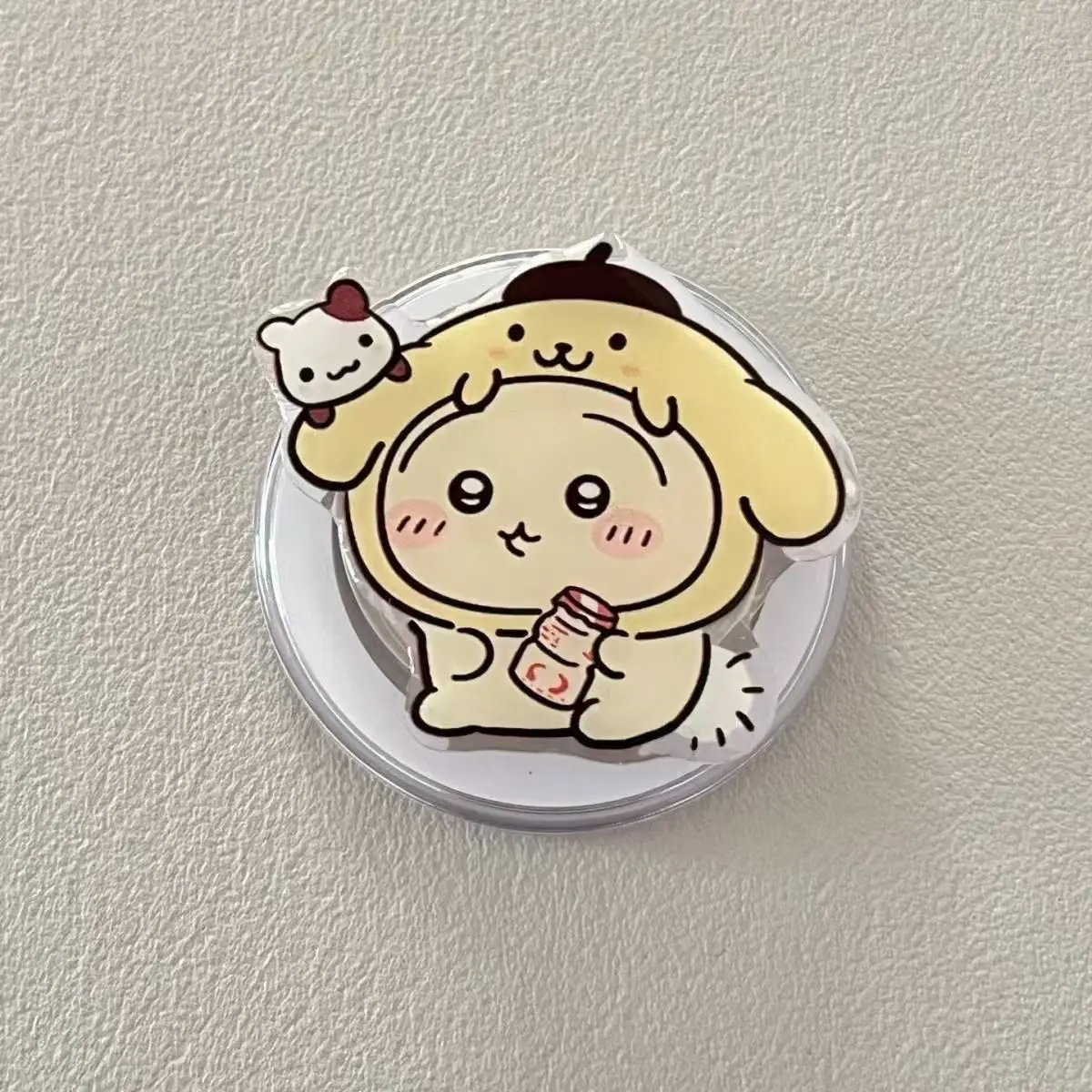 Chiikawa,Hachiware,Usagi Cute Cartoon Magnetic Phone Holder, Adhesive Back Sticker, Ins-Style New Magsafe Compatible Pop Socket