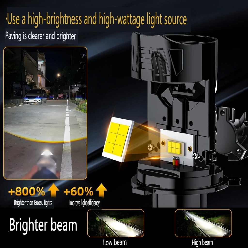 

H4 LED Headlight Bulbs 12V 30W 6000K Hi Lo Beam Direct Plug for Motorcycle Car