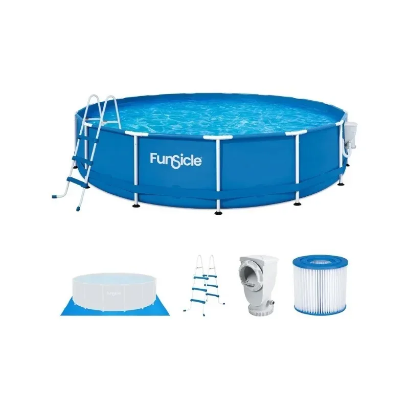 

Набор для бассейна Activity 15 x 36 дюймов с круглым надземным напитком и фильтрующим насосом SkimmerPlus 2-в-1 — простая установка для заднего двора F