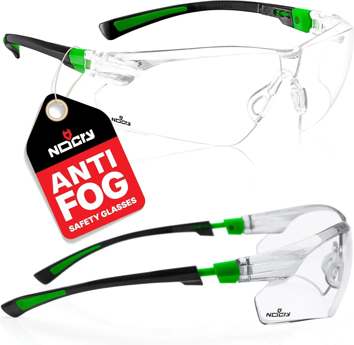 

Clear Safety Glasses with Anti-Fog Scratch Resistant Lenses for Men Women, Adjustable Temples Nose Pads, Wrap Around Protection
