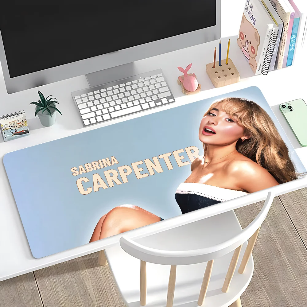 Singer S-Sabrina Carpenter Mousepad Large Anti-Slip Mouse Pad Stitched Edges Mat Durable Desk Laptop Gaming​ Keyboard Pad XXL