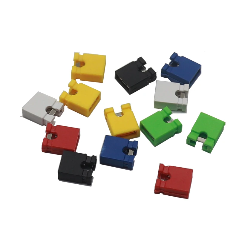 【200-50PCS】Pitch jumper shorted cap & Headers & Wire Housings 2.54MM SHUNT Black yellow white green red blue