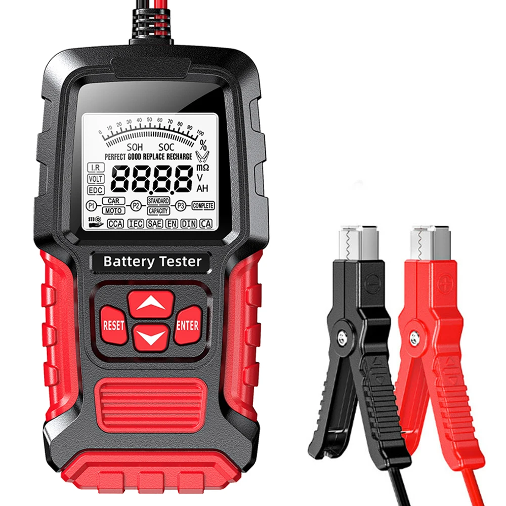 

Тестер автомобильного аккумулятора, тест свинцово-кислотного аккумулятора, ЖК-цифровой для автомобиля, грузовика, мотоцикла, внедорожника, диагностический инструмент для измерения 12 В 24 В