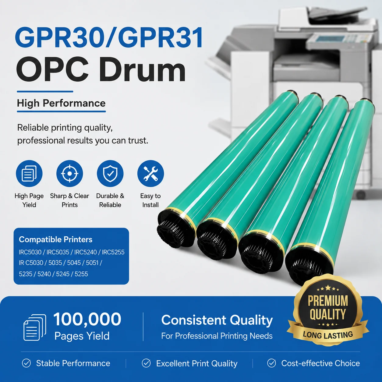 4PCS GPR-30 GPR-31 OPC Drum for Canon IRC5030 IRC5035 IRC5240 IRC5255 IR C5030 5035 5045 5051 5235 5240 5245 5255