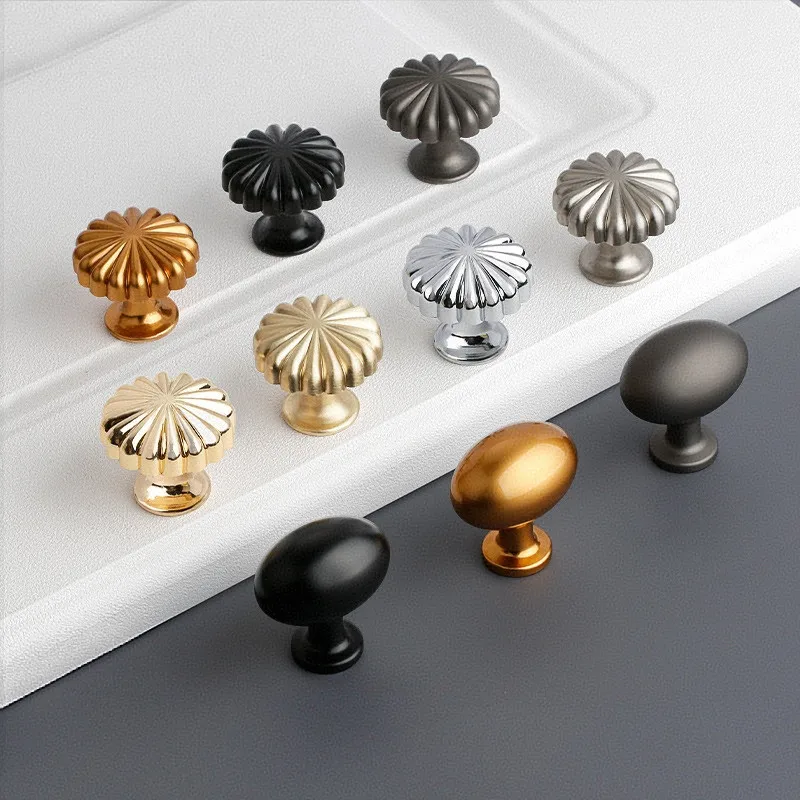 

Zinc Alloy Furniture Cabinet Knobs Black Gold Kitchen Handles Drawer Knobs Pumpkin Cabinet Pulls Cupboard Handles Knobs