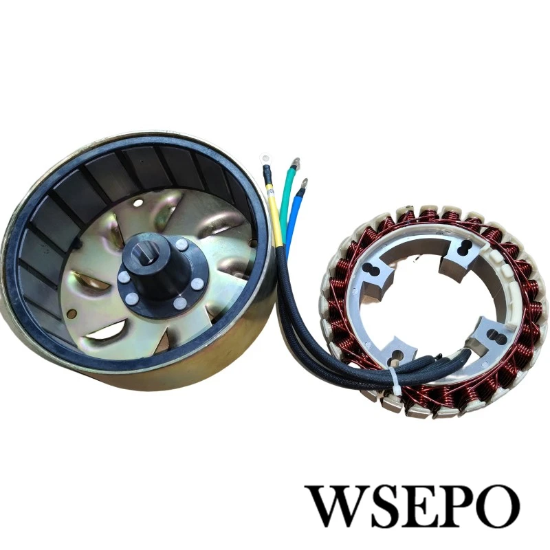 5000 Watt 27 Pole Stator And Rotor Kit Used For DC Generator Fits On 225 230 Gasoline Engine With19mm Tapered 55MM Output Shaft