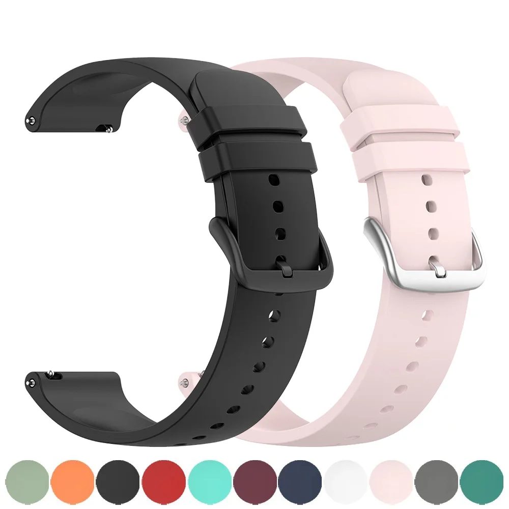 For Amazfit Bip 3 Pro/S Lite/U Pro/GTR 42mm Correa 20mm Silicone Band Strap For Amazfit GTS 4 Mini/2 2E 3 Wristband Bracelet