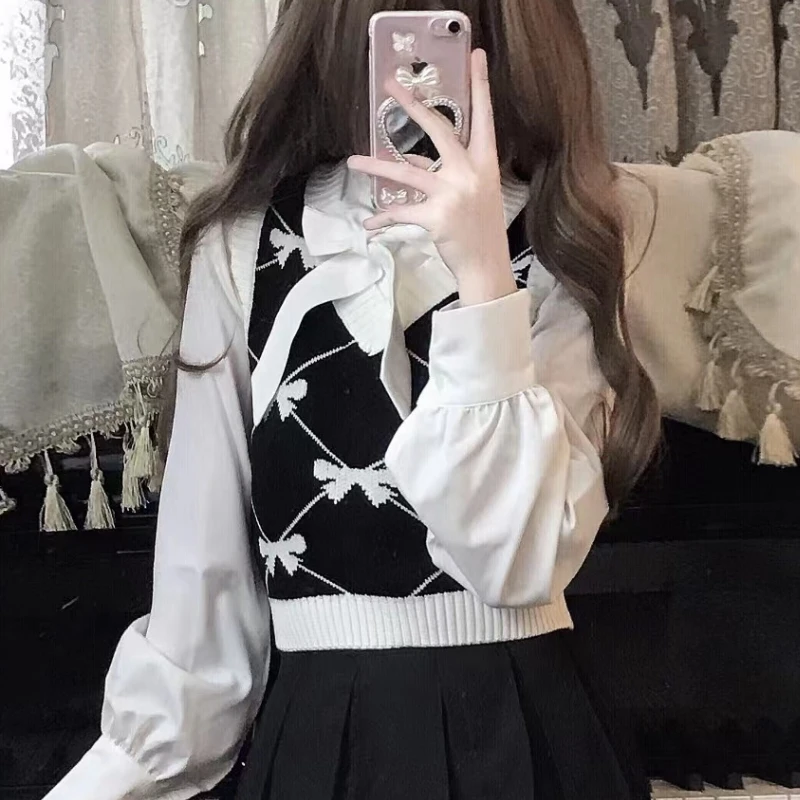 Cropped Sweater Vests Women Slim Sweetheart Preppy Style Knitwear All-match Ins New Autumn Cozy Chic Ulzzang Gentle Sleeveless