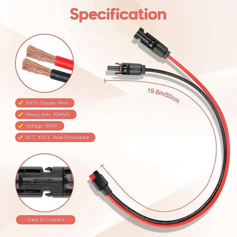 Shipping Free Waterproof 2 Pin DC Power Battery Cable Quick Connect Terminals Extension Cable 50cm 1mLow Voltage Solar Connector