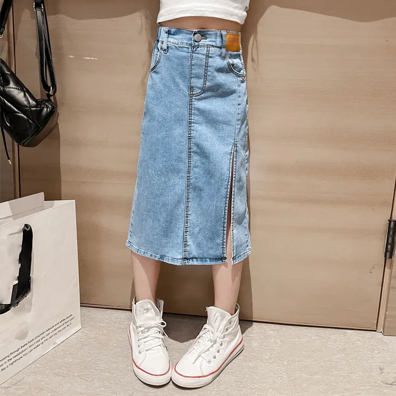 

Skirt Girls Denim Skirt 2023 New Skirt Summer Fashion Children's Half Skirt Children's Clothes Size 120 130 140 150 160 170cm