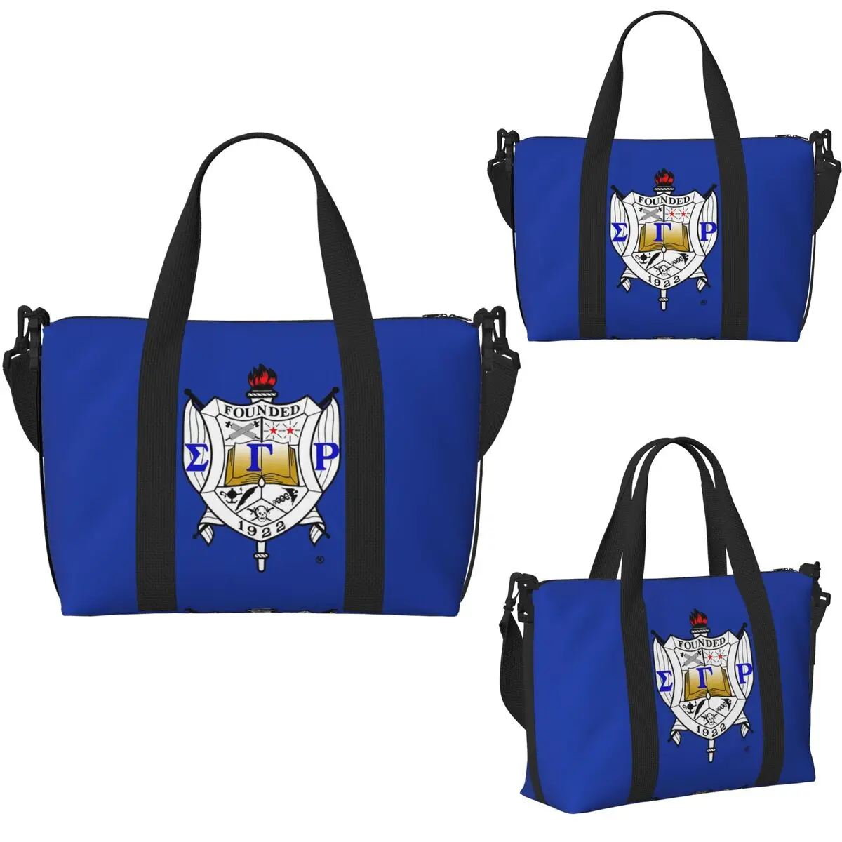 กระเป๋าเดินทางชายหาด Sigma Gamma Rho 1922 กระเป๋าโท้ทความจุขนาดใหญ่สำหรับออกกำลังกาย โยคะ ช้อปปิ้ง กระเป๋าสะพายไหล่สำหรับผู้หญิง
