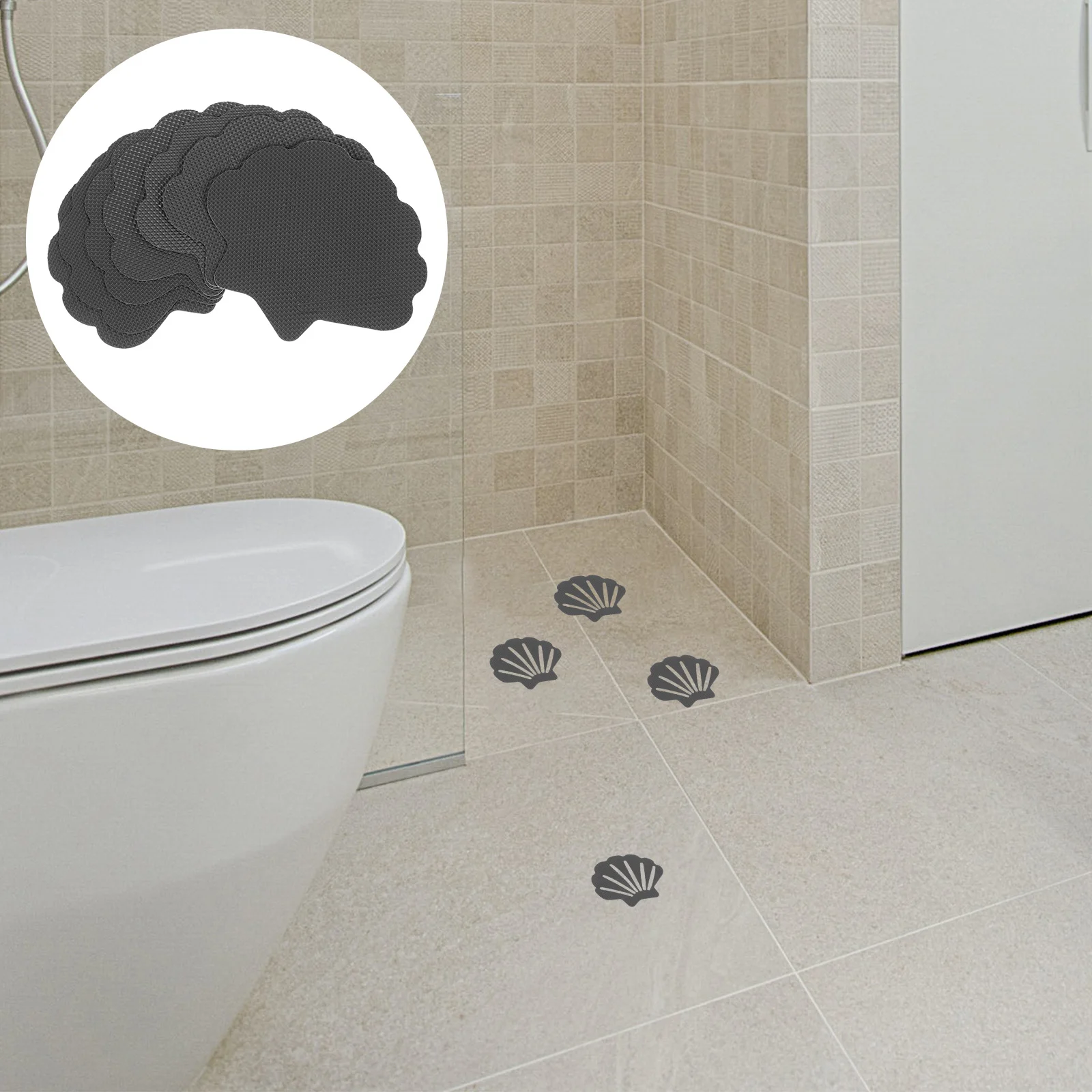 

30pcs Non Slip Bathtub Stickers Shell Shaped Anti Skid Strips For Bathroom Flooring Stairs Shower Bathtub Safety Decals