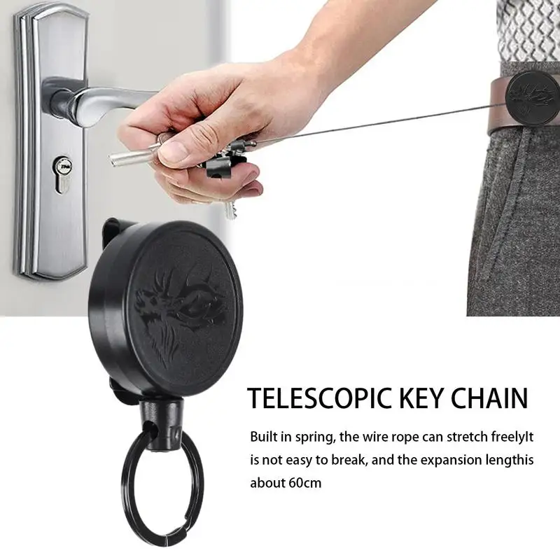 

Retractable Keychain Heavy Duty Retractable Badge Holder Reel Retractable Badge Reel With Carabiner Belt Clip And Key Ring