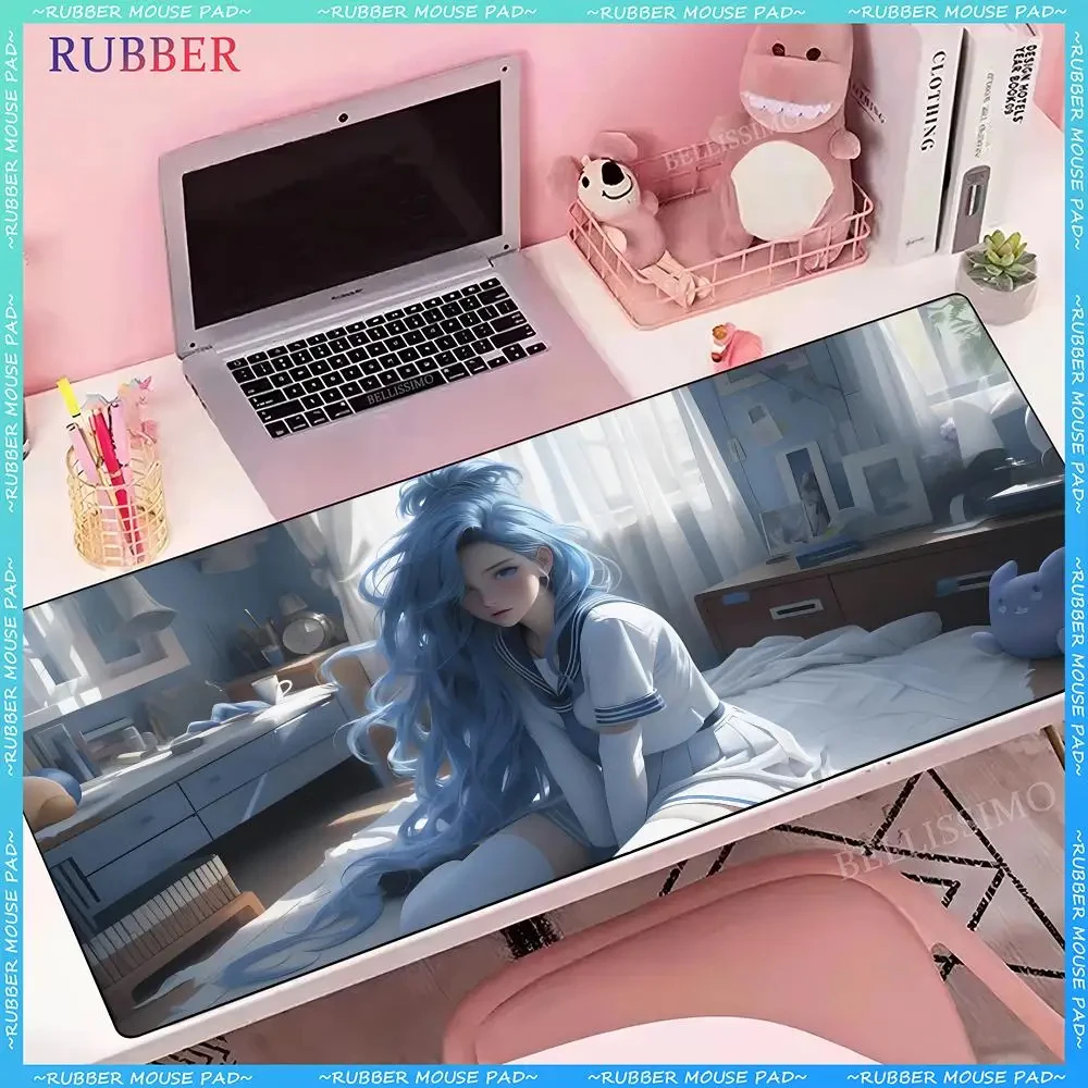 Smiley Jinx Anime Rubber Large Mouse Pad Cute Game Keyboard Accessory Pad Office Computer Non-slip Lengthened XXL giant Desk mat