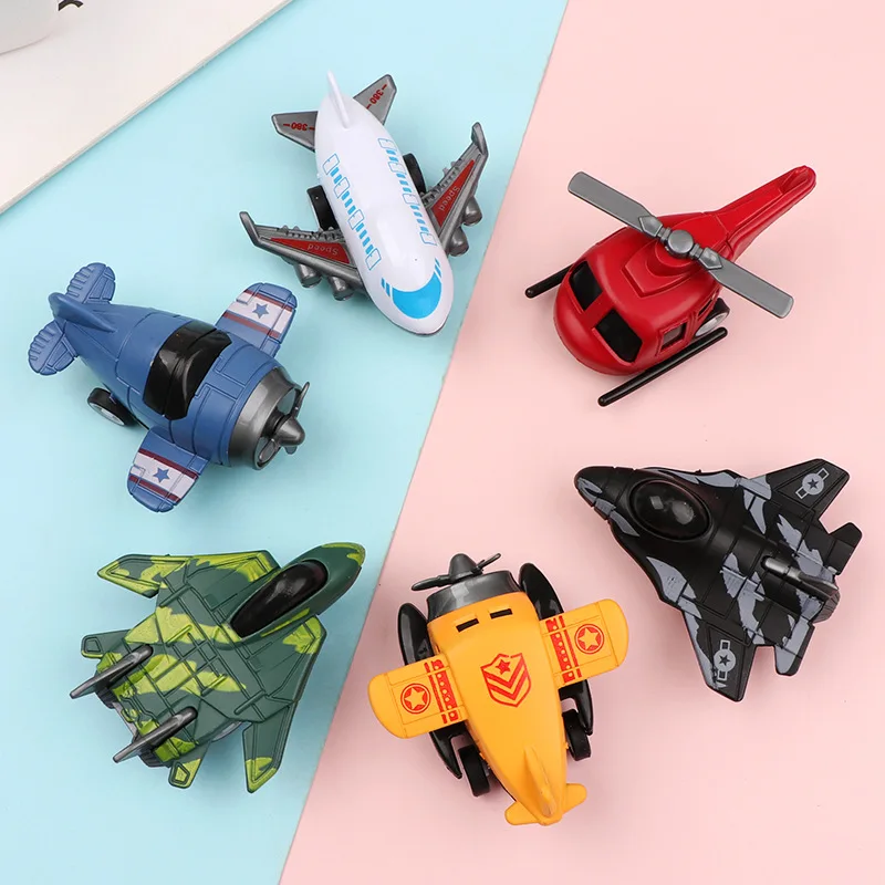 Cartoon Children's Pull-Back Q Version Mini Aircraft Toy Model Gashapon Machine Ornaments - Assorted Styles