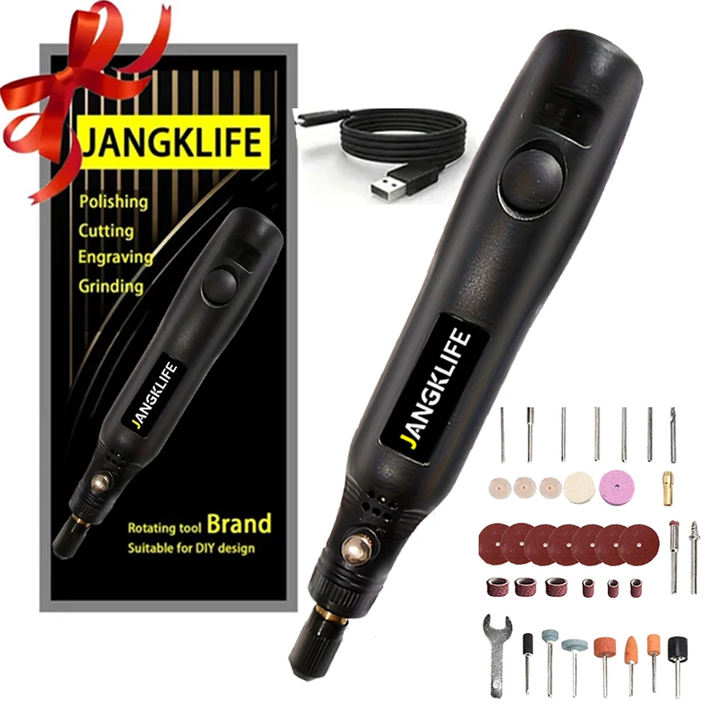 

JANGKLIFE USB Cordless Rotary Tool Kit Woodworking Engraving Pen DIY For Jewelry Metal Glass Mini Wireless Drill
