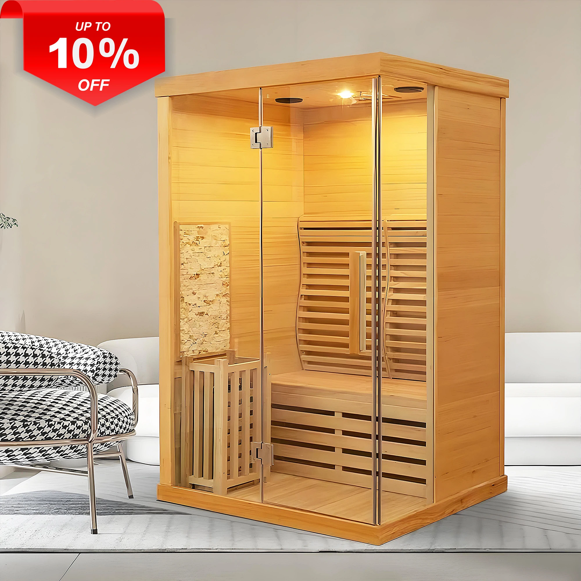 New Wonderful Competitive Mini Sauna Fashion Full Spectrum Near Infrared Light Low Electromotive Force Wood Sauna