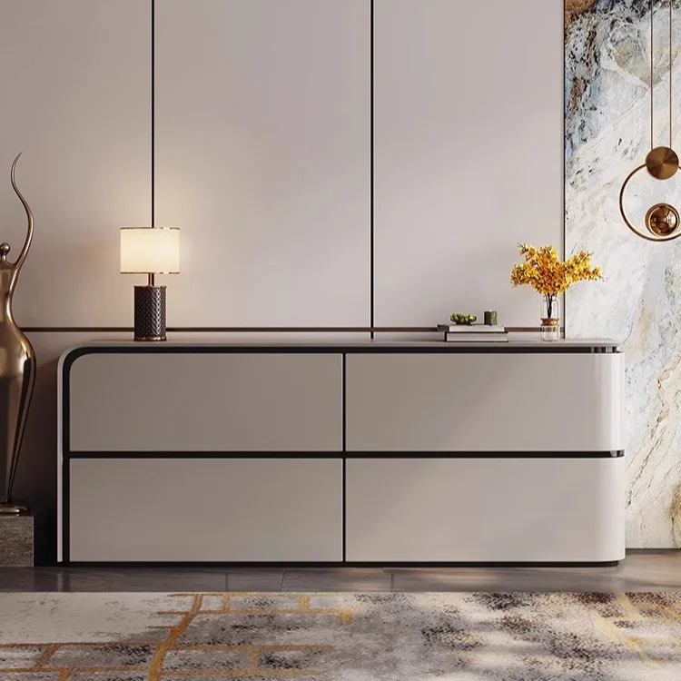 Factory Direct 2026 Top RatedMueble auxiliar de comedor minimalista italiano, moderno, sencillo, ligero, de lujo, de madera maci