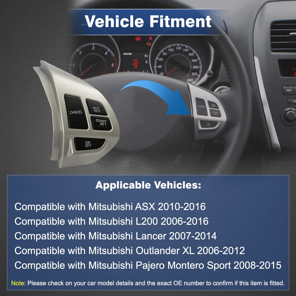 

Cruise Control Steering Wheel Switch for Mitsubishi ASX Pajero/Montero Sport L200 Outlander Lancer 8602A008 8701A087
