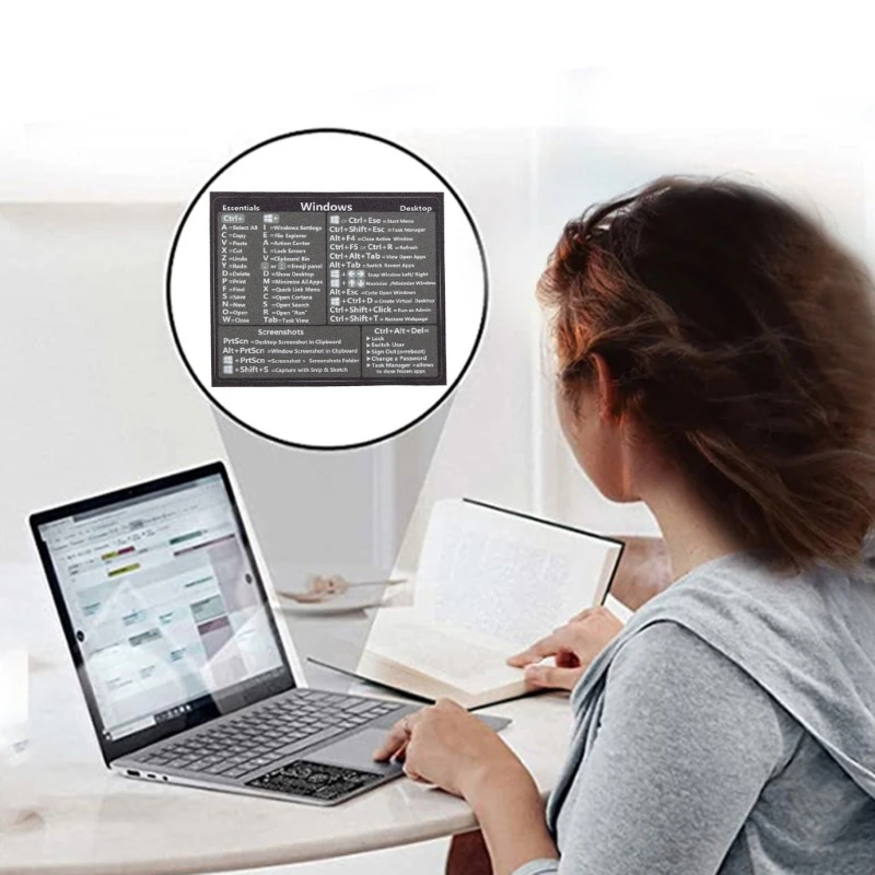 for PC Reference Keyboard Shortcut Sticker Adhesive for Laptop Notebook Desktop