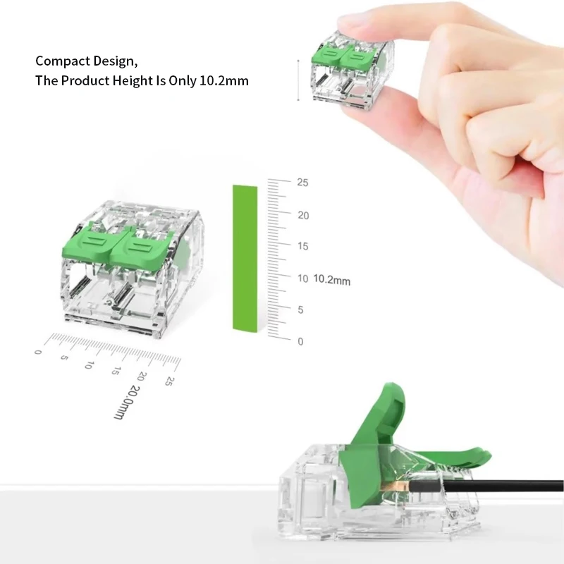 10pcs DGBSC 32A Terminal Block 450-600V Crystal Head Mini Connector Card 221 Wire Quick Docking Branching Line Connector 0.2-4mm