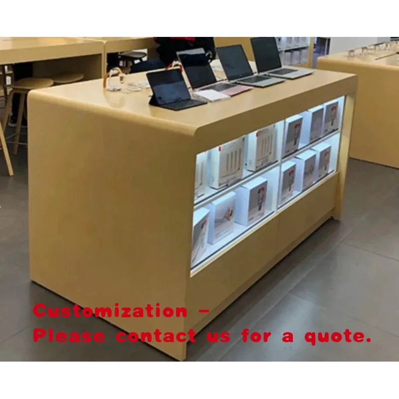 

custom.Retail Shop Counter Design Wood Display Rack Phone Sales