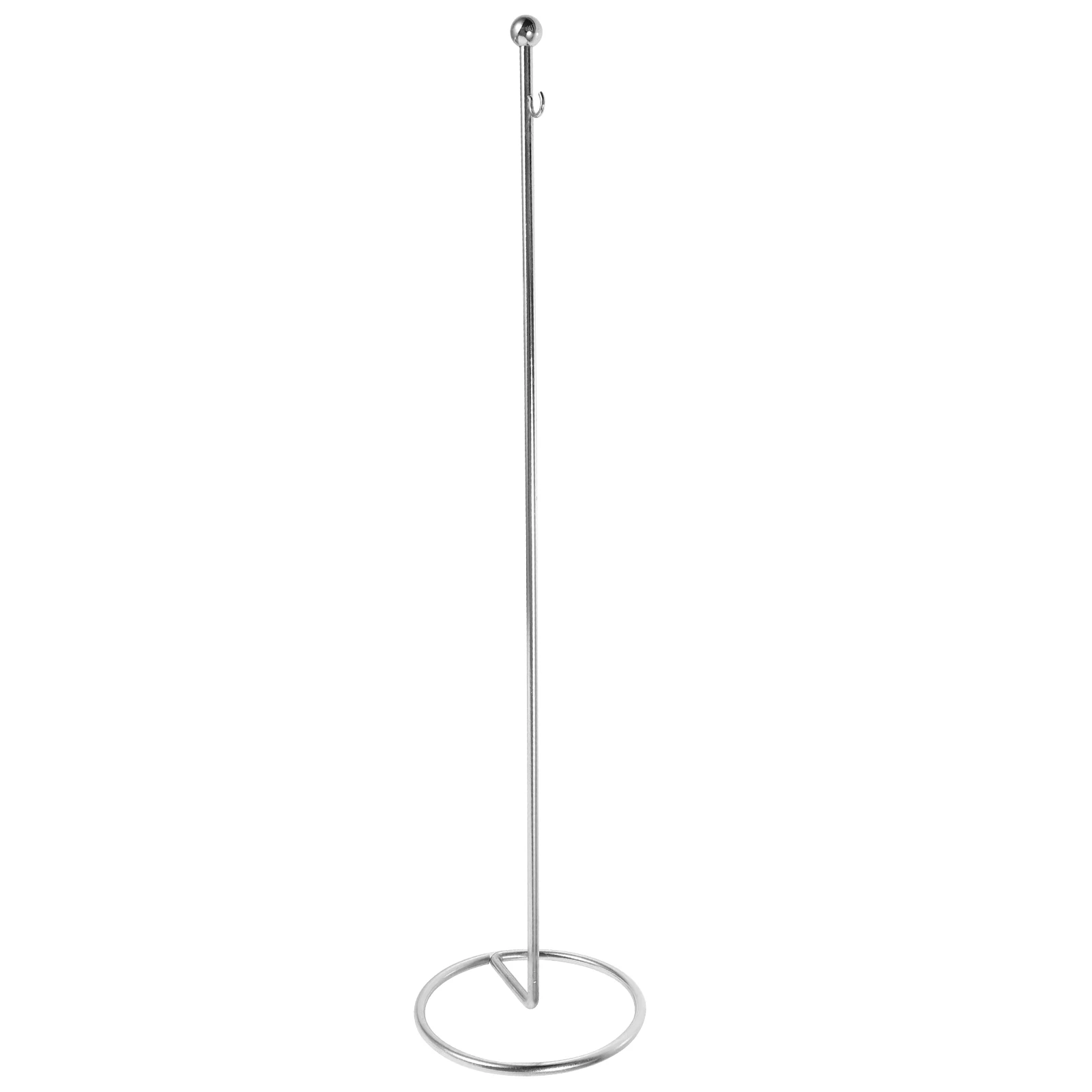 

Table Flag Pole 40.5cm Silver Desktop Stand for Mini Flags Base Stainless Steel Bracket Office Supply Banner Holder