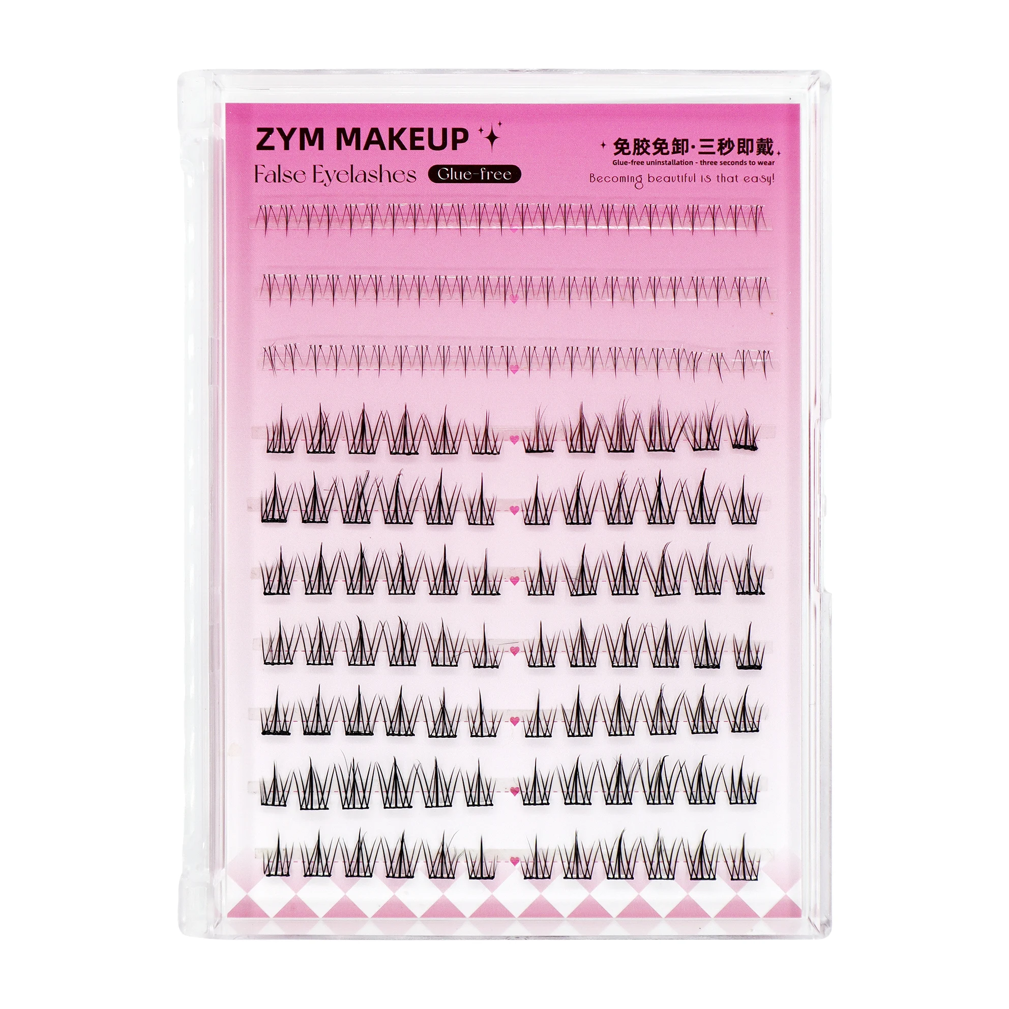 Self-Adhesive Cluster Eyelash Extensions Individual Beauty Makeup Enhancer for Eyes