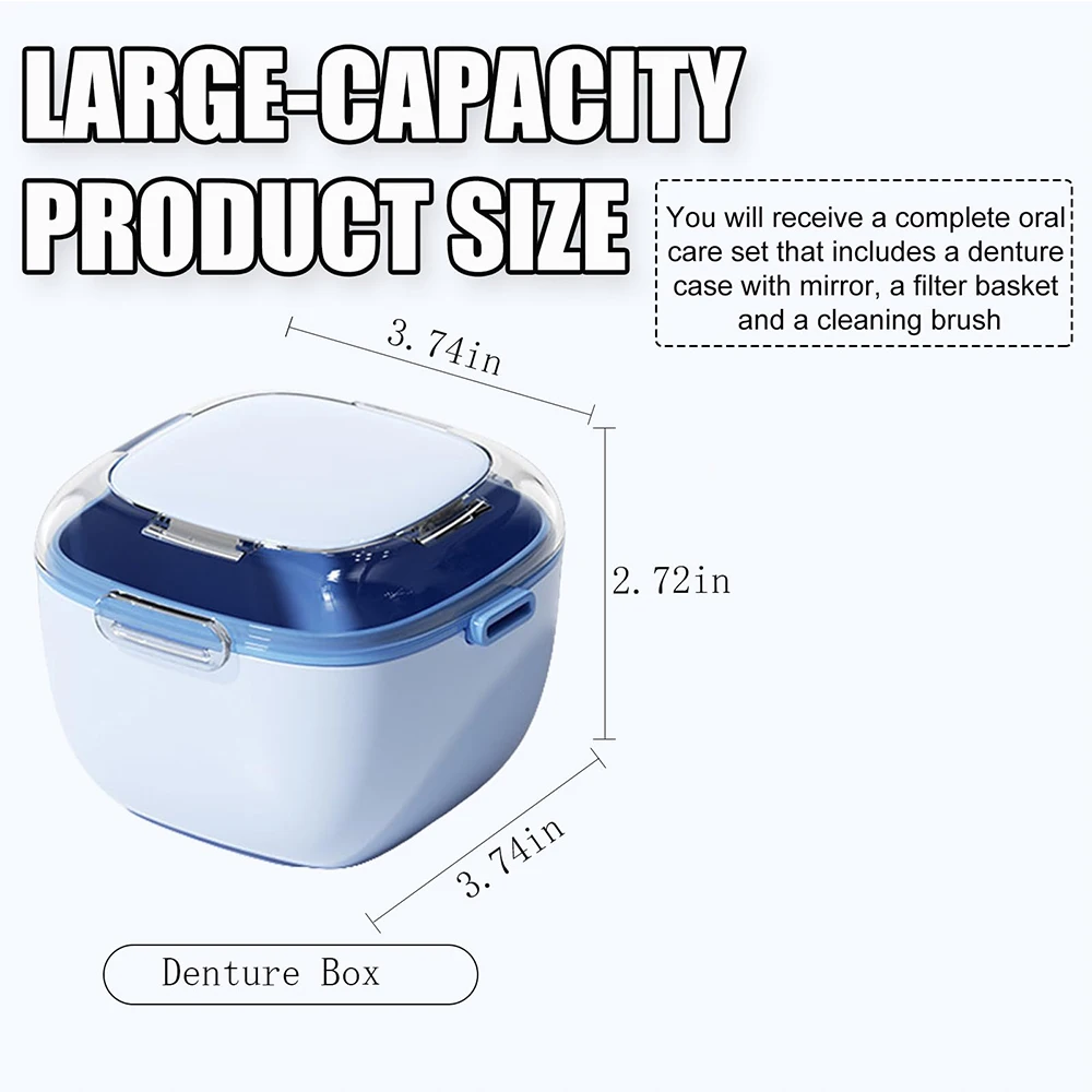 1pc Enture Storage Box Denture Elderly Portable Soak Box Invisible Braces Orthodontic Retainer Cleaning and Cleaning Boxes
