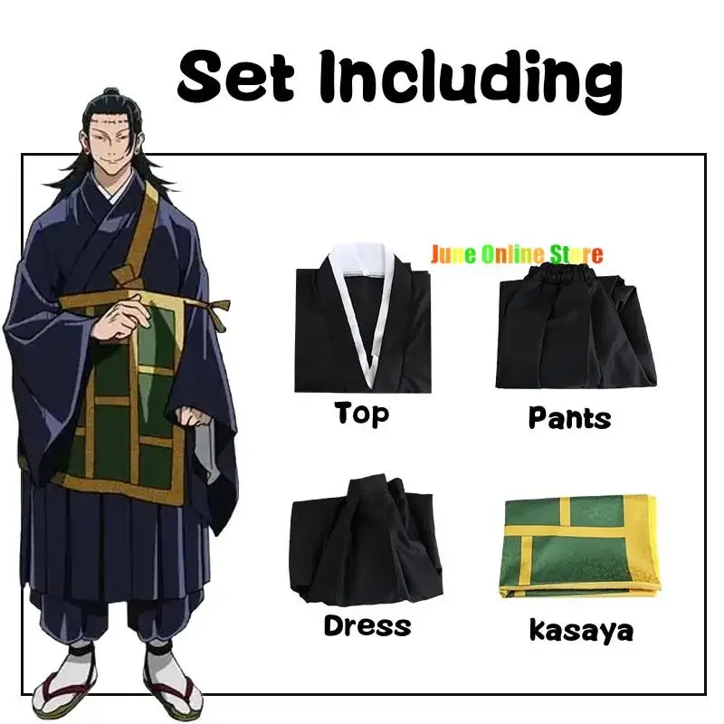 Disfraz de Anime Geto Suguru para hombre y mujer, uniforme de Cosplay, peluca de Kimono, ropa de Halloween