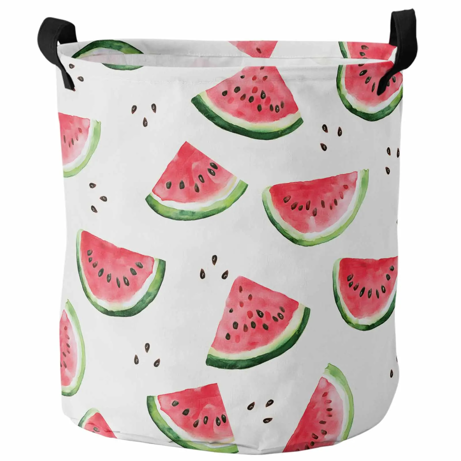 

Summer Watermelon Retro Fruit Dirty Laundry Basket Foldable Waterproof Home Organizer Clothing Children Toy Storage Basket
