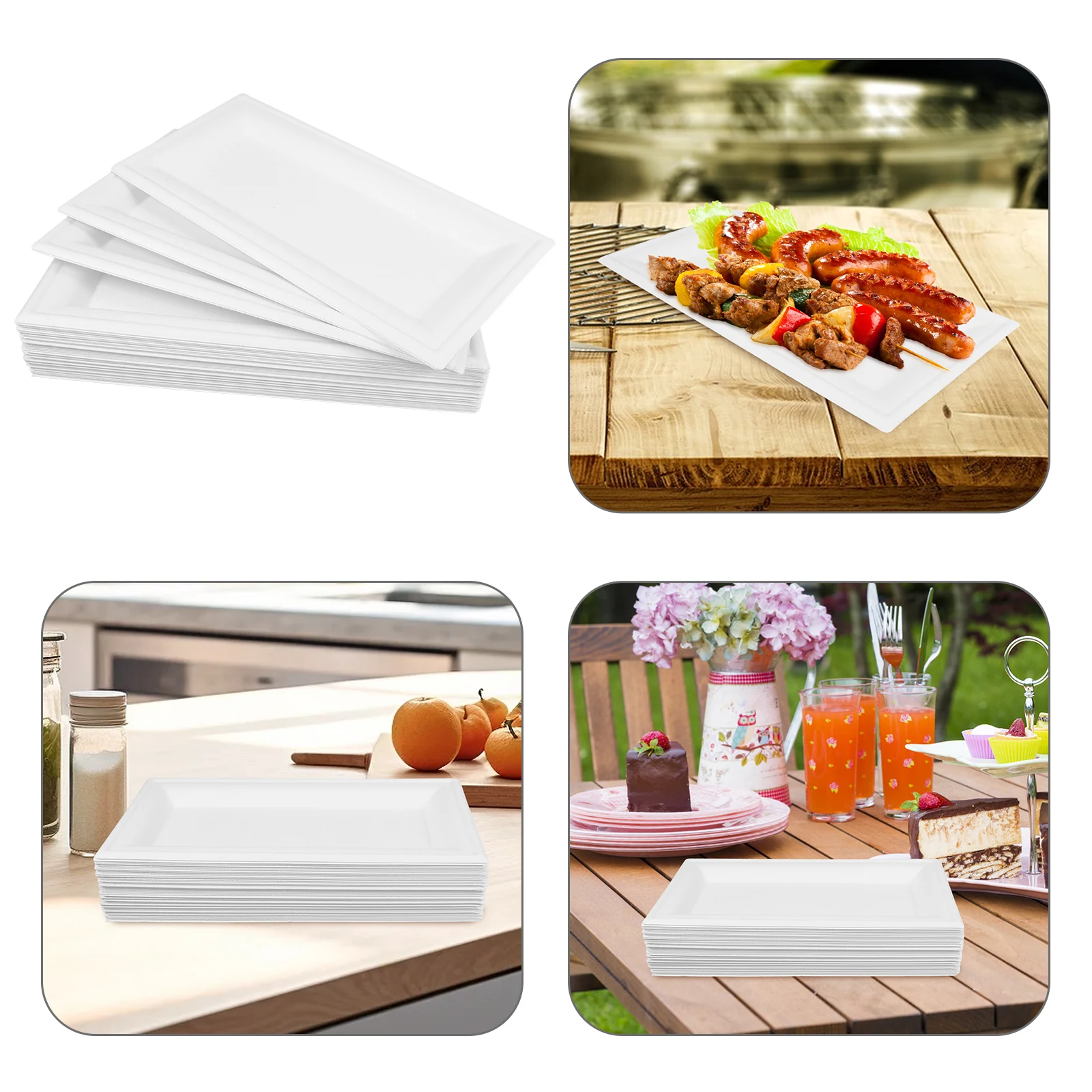 

50 шт. одноразовые бумажные тарелки, утолщенные, безопасные для микроволновой печи, маленькие тарелки для тортов для вечеринок, свадеб, дней рождения, фестиваля, сервировки еды