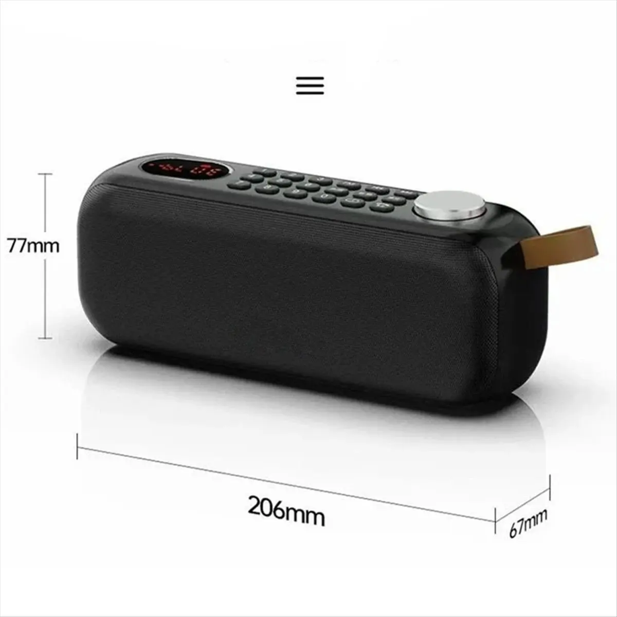 Portable Bluetooth Speaker Outdoor Bass Wireless Speaker FM Radio Knob Volume Adjustment USB Player Phone Call Black