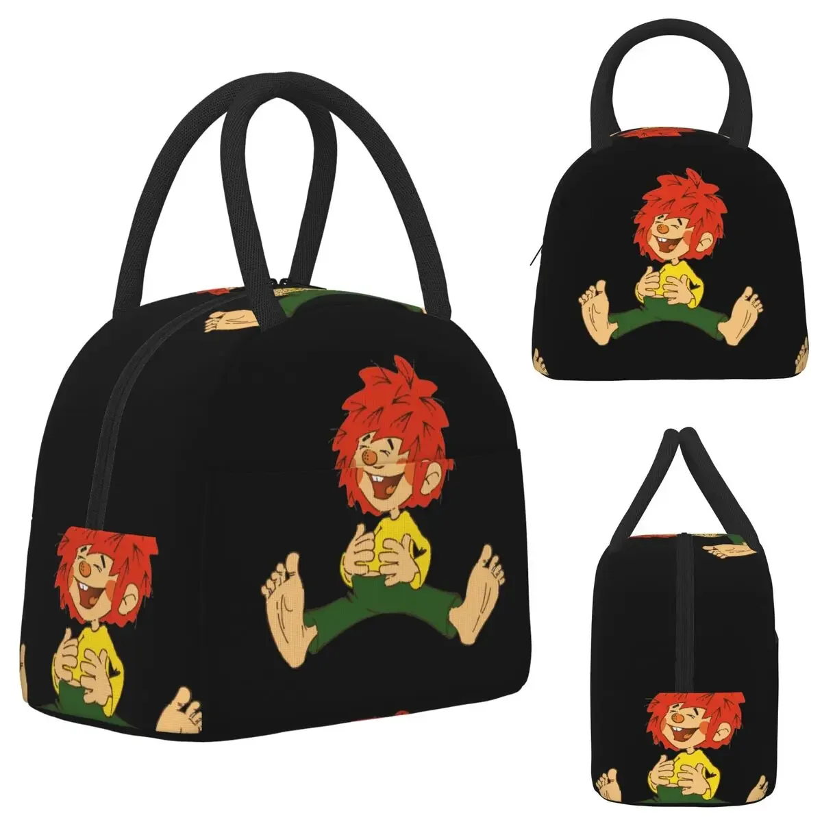 Pumuckl Happy Insulated Lunch Bag for Kids School Cooler Thermal Food Box Tote Portable Lunch Boxes Container