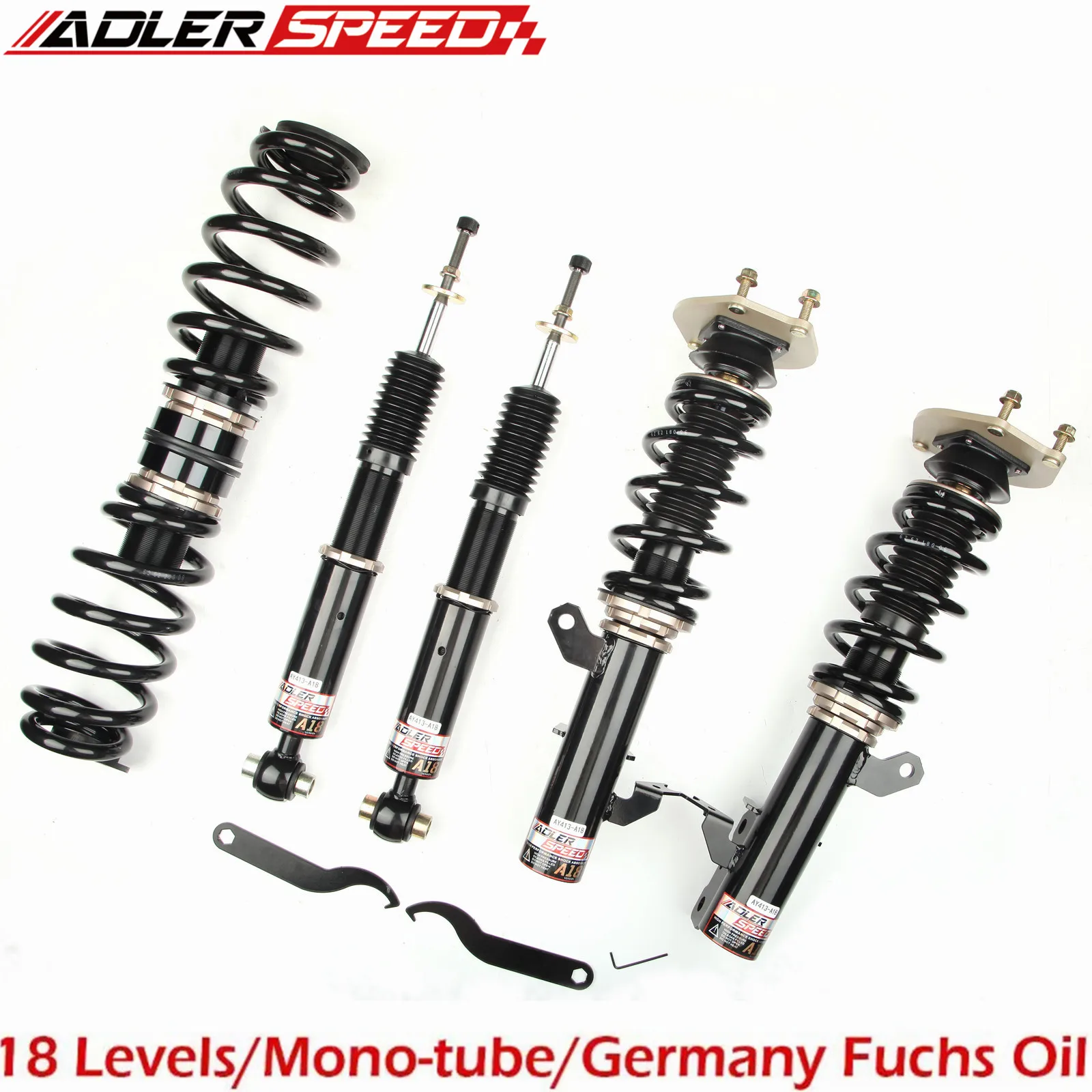 

ADLERSPEED Coilovers Lowering Kit For 16-20 Chevy Malibu 18 Way Adj. Height Springs Shocks