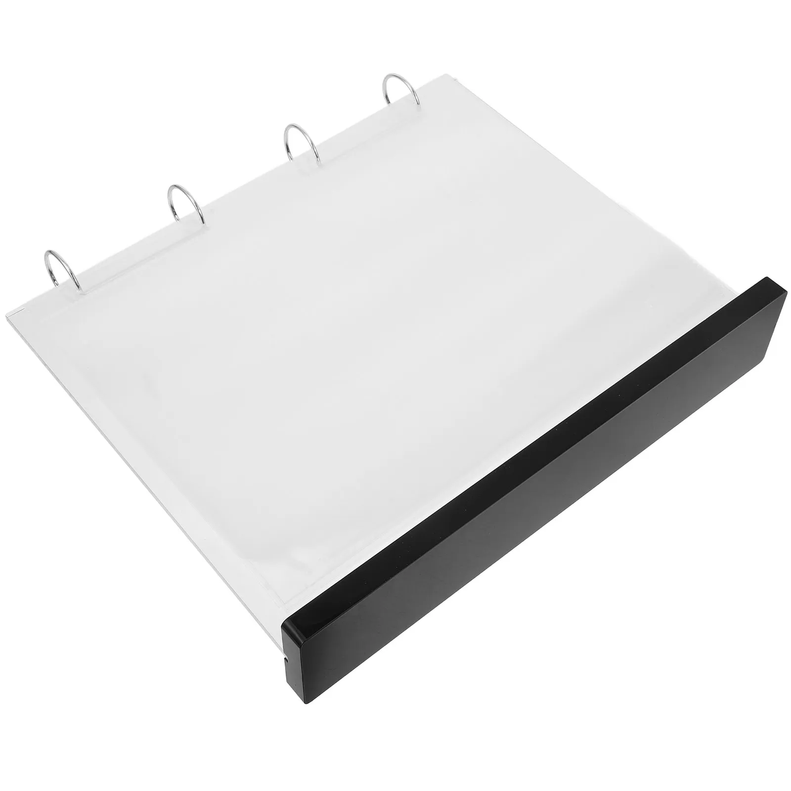 A4 Menu Holder Stand 6-Slot Flipping Card Sleeve – Clear Acrylic & Wood Alloy Table Sign Holder for Cafe Restaurant