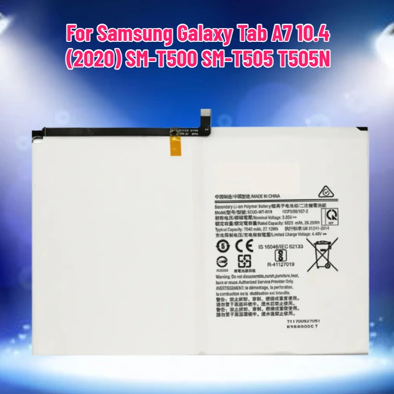 

7040mAh SCUD-WT-N19 Battery For Samsung Galaxy Tab A7 10.4 SM-T500 Capacity Replacement Repair Part Tablet
