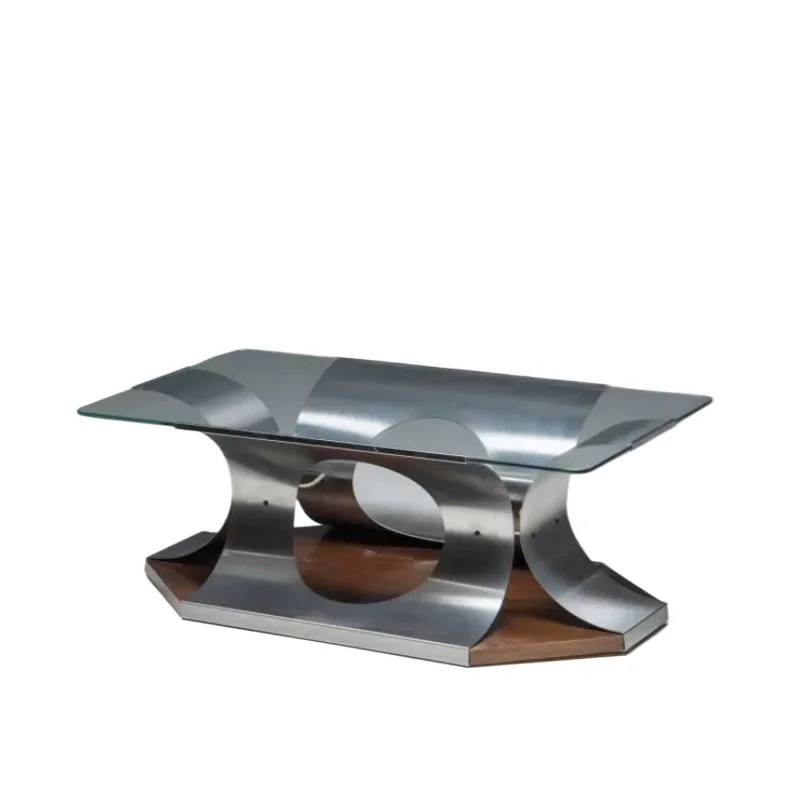 

French stainless steel art coffee table