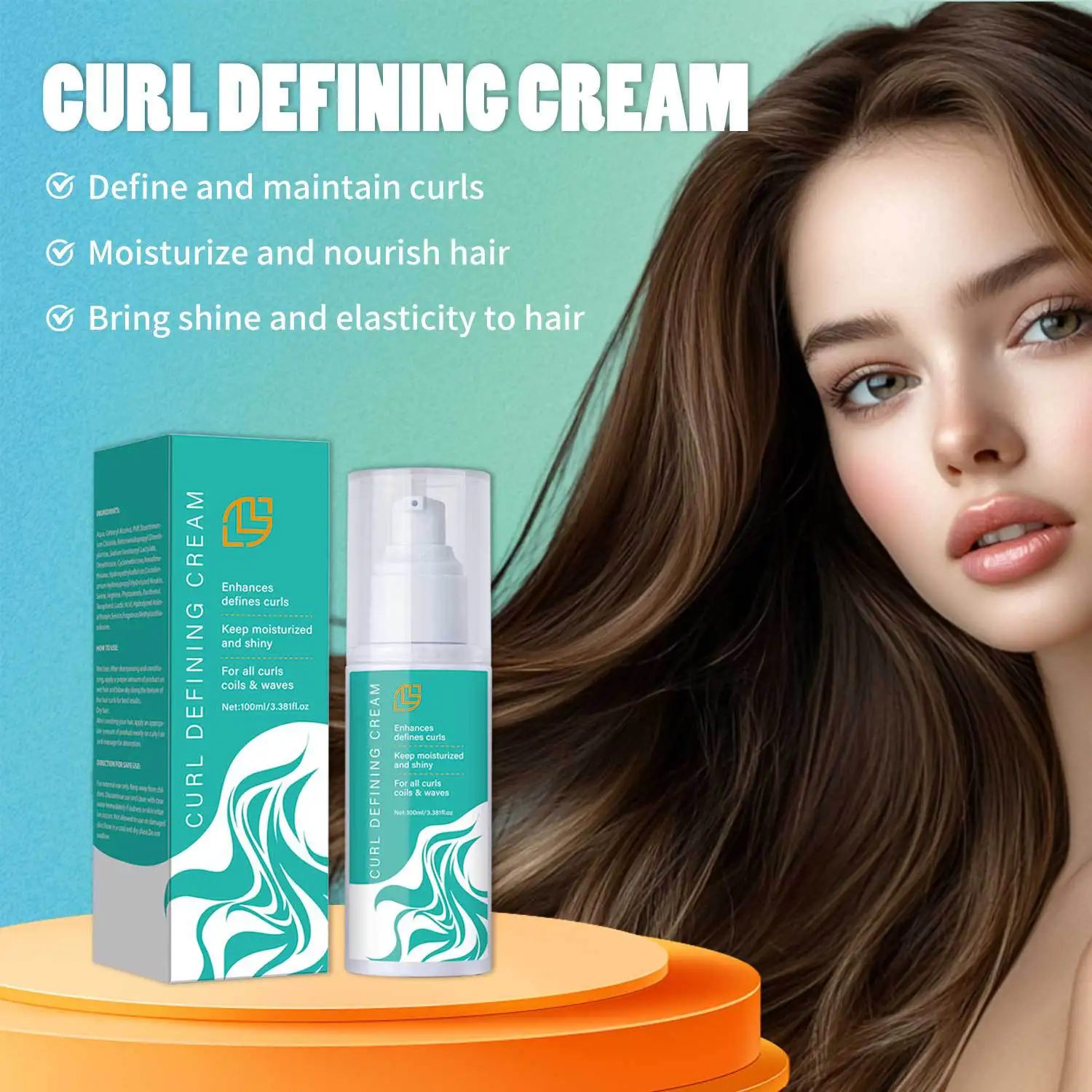 Hot Sale Lanthome Curl Hair Styling Cream Naturally Volumizes Hair Curl Defining Cream