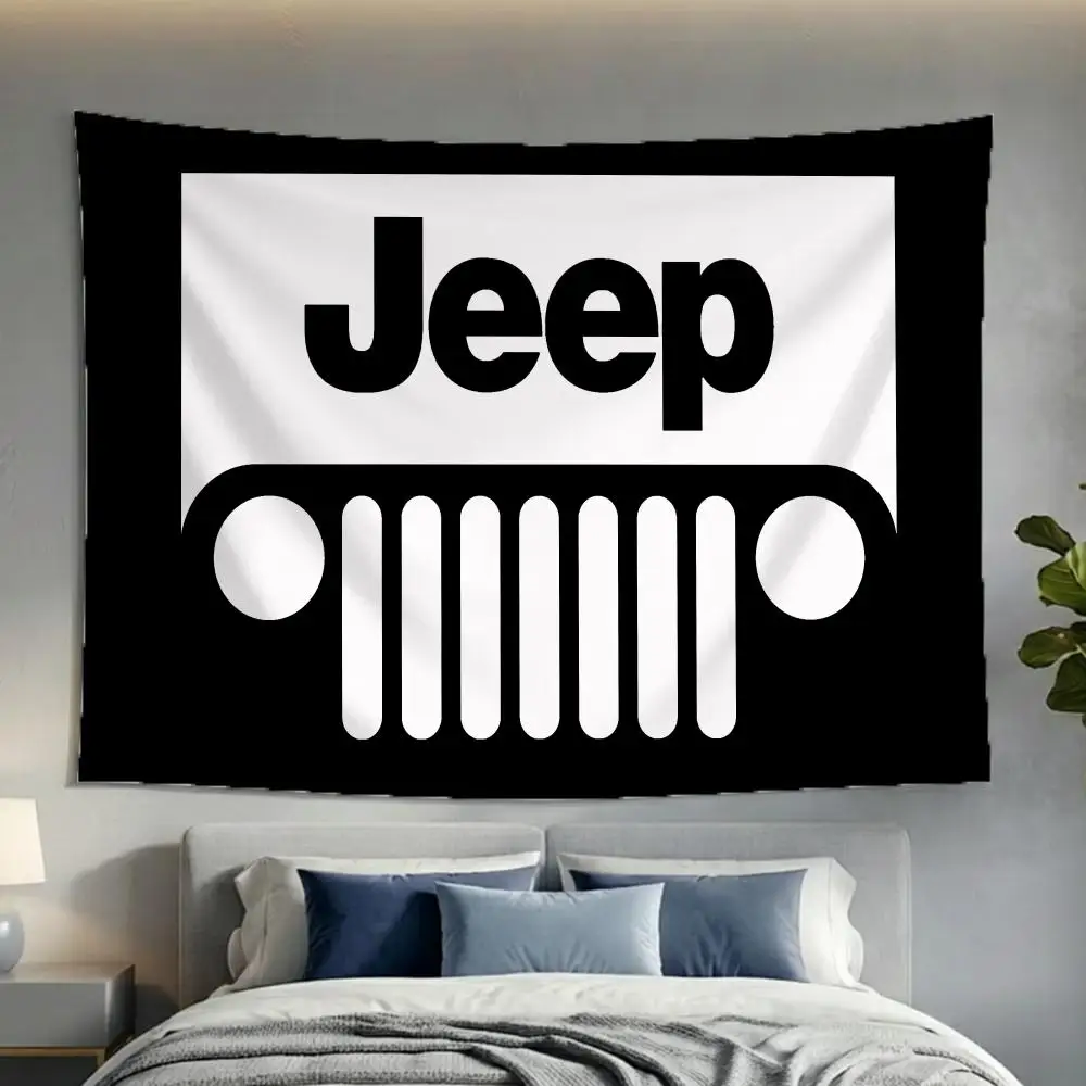 Bandera de coche Racing-J-Jeeps Tapestry Washable Soft Tapestry Wall Art Decor for Living Home Room Bedroom