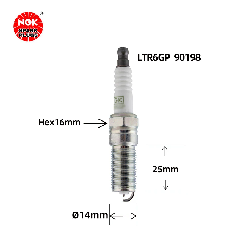 NGK Platinum spark plug LTR6GP 90198 is suitable for GMC Acadia, Terrain, Buick LaCrosse, Park Avenue, Focus