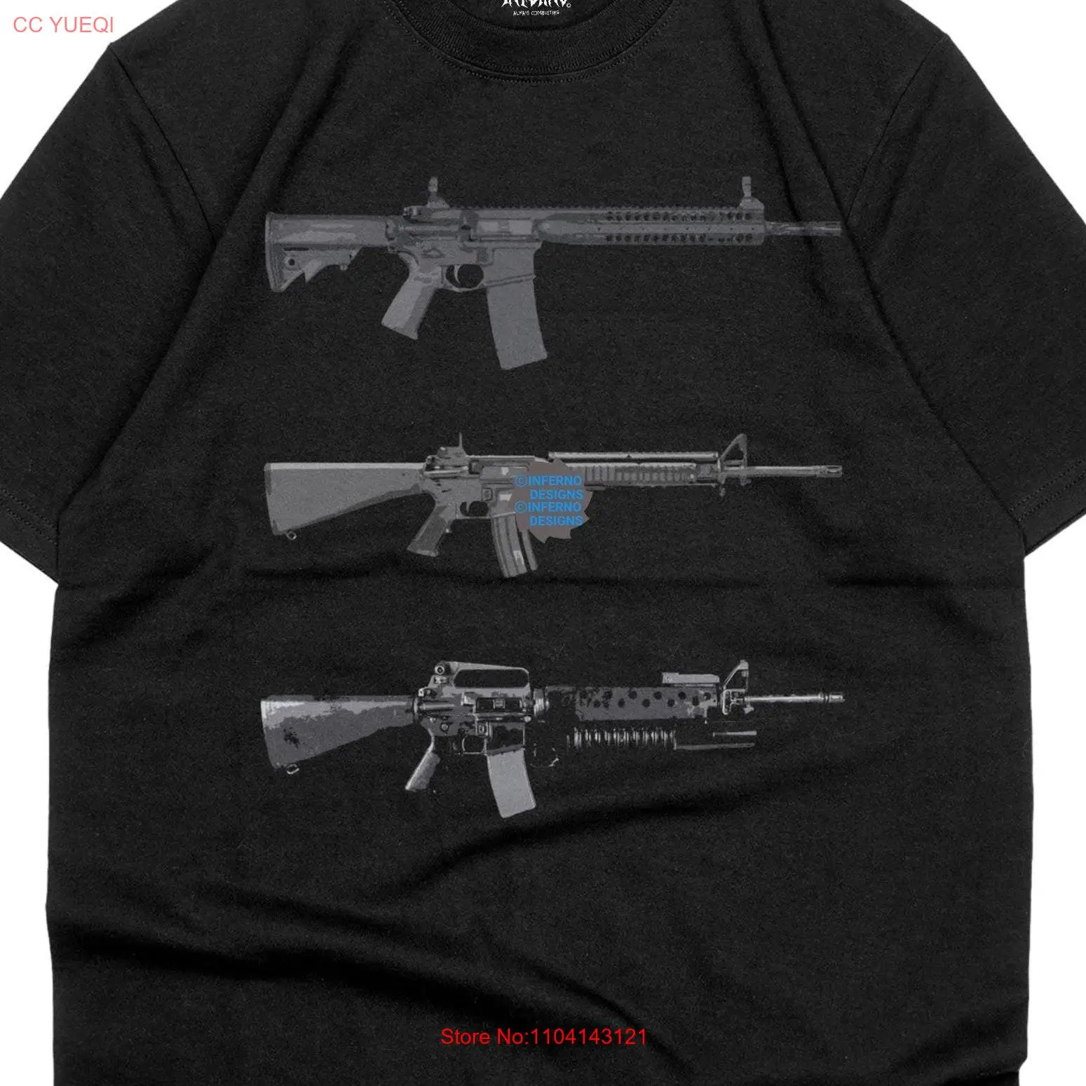 AR 15 T Shirt M16 Gun Y2K Streetwear Pro Rights long or short sleeves