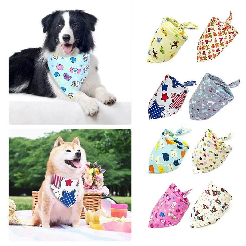 

5 Pieces Bandana For Small Middle Large Dogs Dog Saliva Control Clean Scarf Handkerchief Pet Cat Dog Accessories Random Color