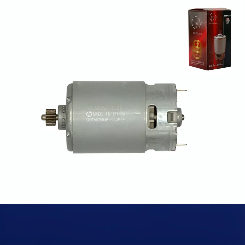 For Tiexin 21V Cordless Drill Motor 550 Series Brushed Power Tool Replacement Components With Gear And Brush Holder