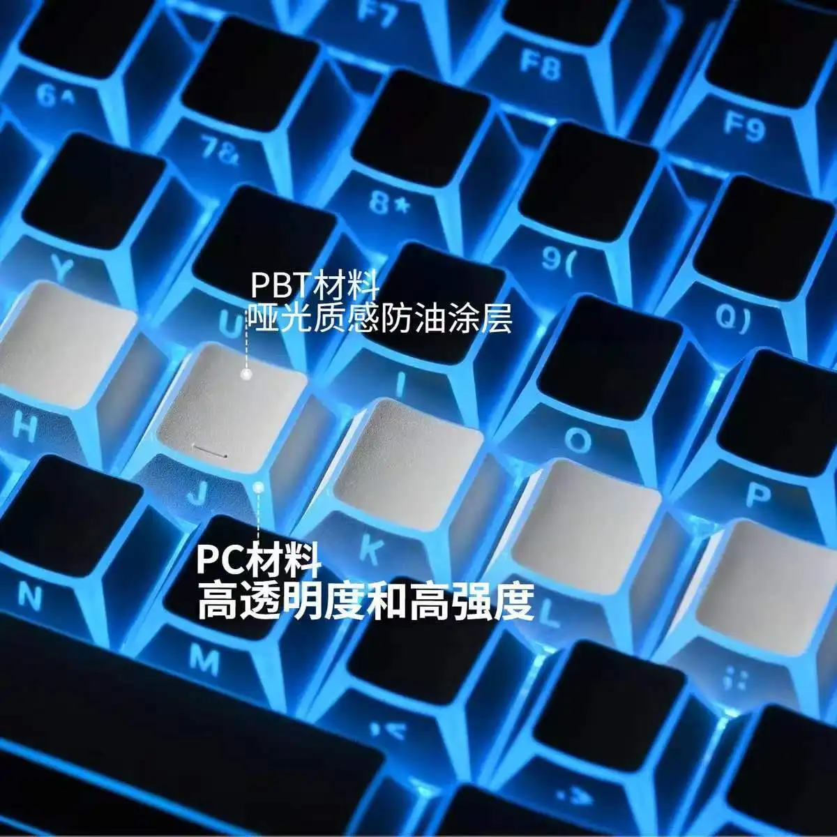 Shadowing 4.0 PBT Keycaps 97 Keys OEM Profile Translucent Microsand Surface Compatible with Wooting Keyboard Key Replacements