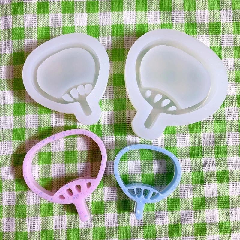 Resin Shaker Mold Quicksand Silicone Mold Casting Epoxy Mold Cute Fan Shaped Silicone Quicksand Moulds for DIY Keychains