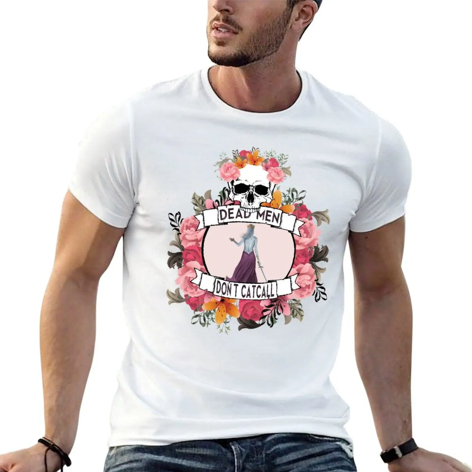 Dead Men Don't Catcall T-Shirt topping summer clothes plus size men clothing
